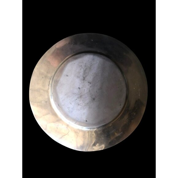 Handcrafted Pewter Sun & Moon Decorative Plate By Betty Barrena 12.75" - Picture 7 of 7